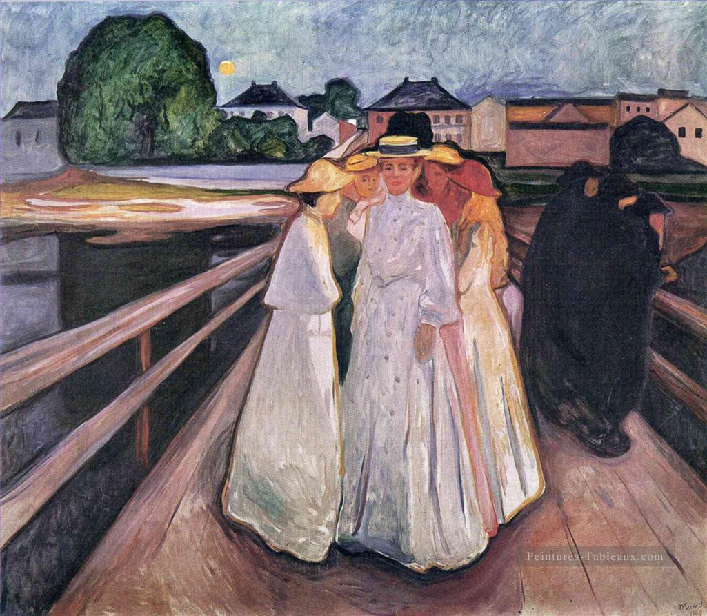 les dames sur le pont 1903 Edvard Munch Expressionnisme Peintures à l'huile